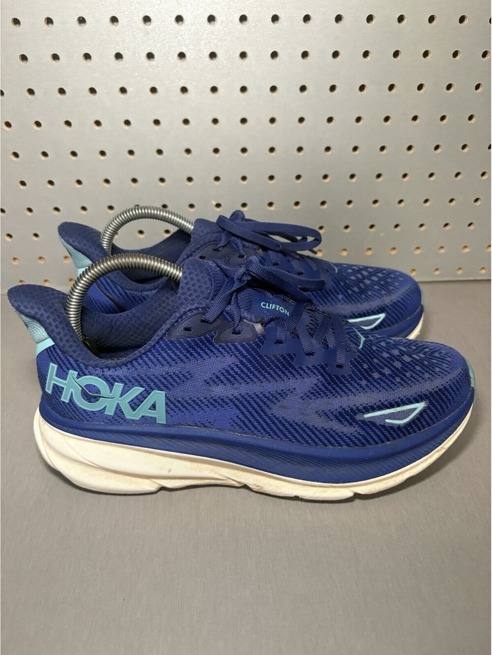 Hoka One One Clifton 9 Shoes Womens Sz 9 Blue Evening Running Sneakers Walking